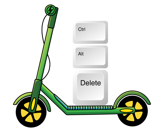 Reset elscooter, ctrl+alt+del